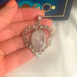 Heart Shaped Clear Quarz Pendant